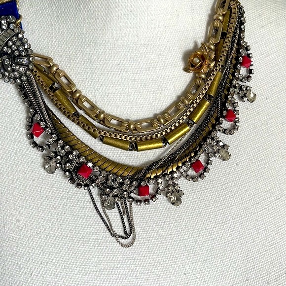 Juicy Couture Rhinestone Multi Chain Statement Necklace - Picture 3 of 7